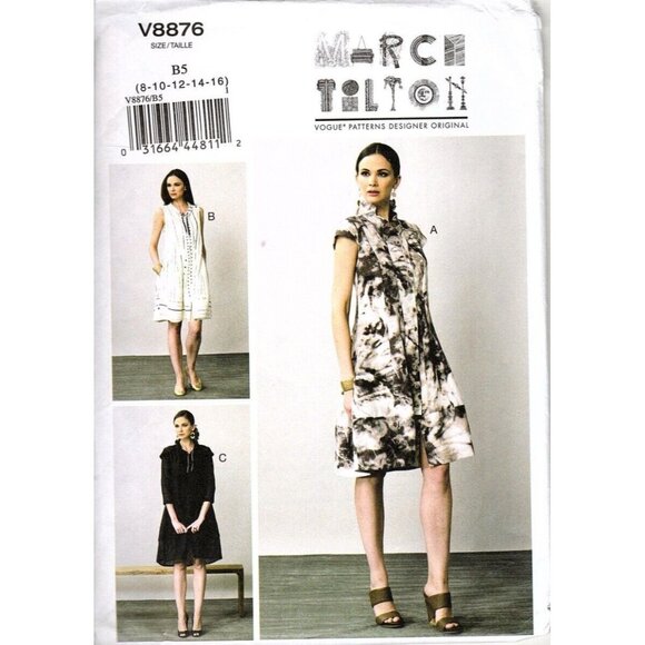 Vogue V8876 Misses 8 to 16 Designer Marcy Tilton Dress Uncut Sewing Pattern New - Picture 1 of 2